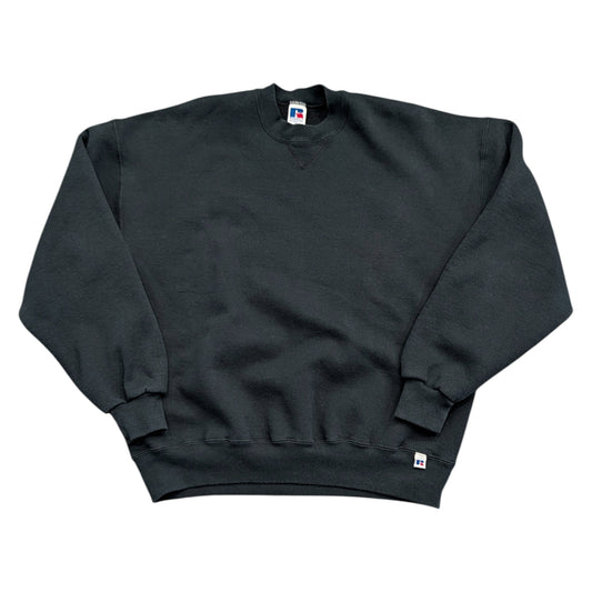 90s Black Russell Athletic Blank Double V Crewneck Sweatshirt