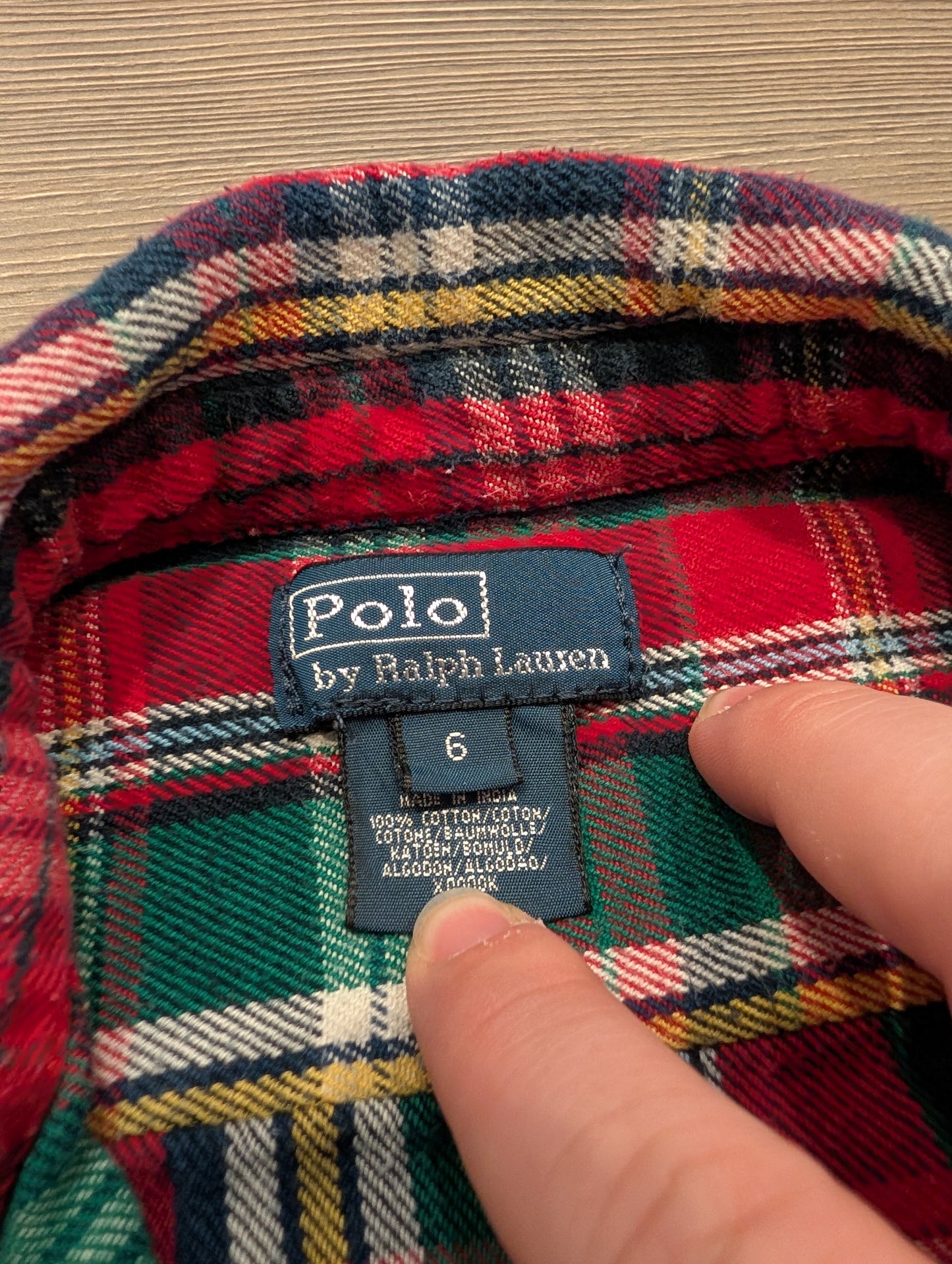 '90s Youth Polo by Ralph Lauren Red Plaid Longsleeve Button-up Flannel Shirt