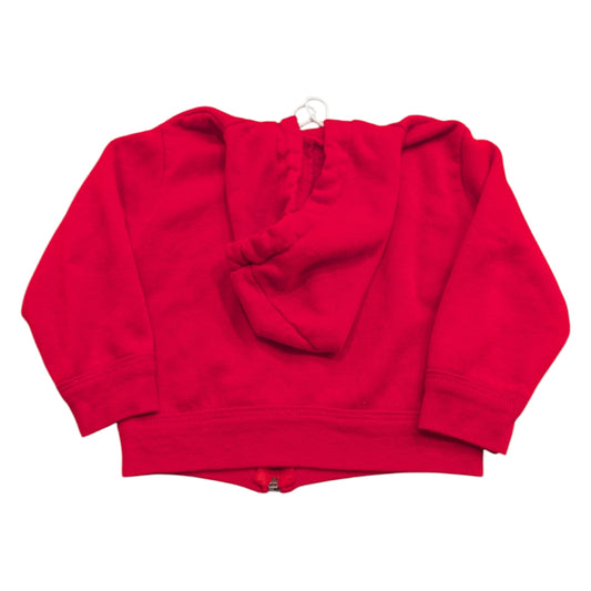 70s / 80s Youth Solid Red Hooded Full Zip Sweatshirt