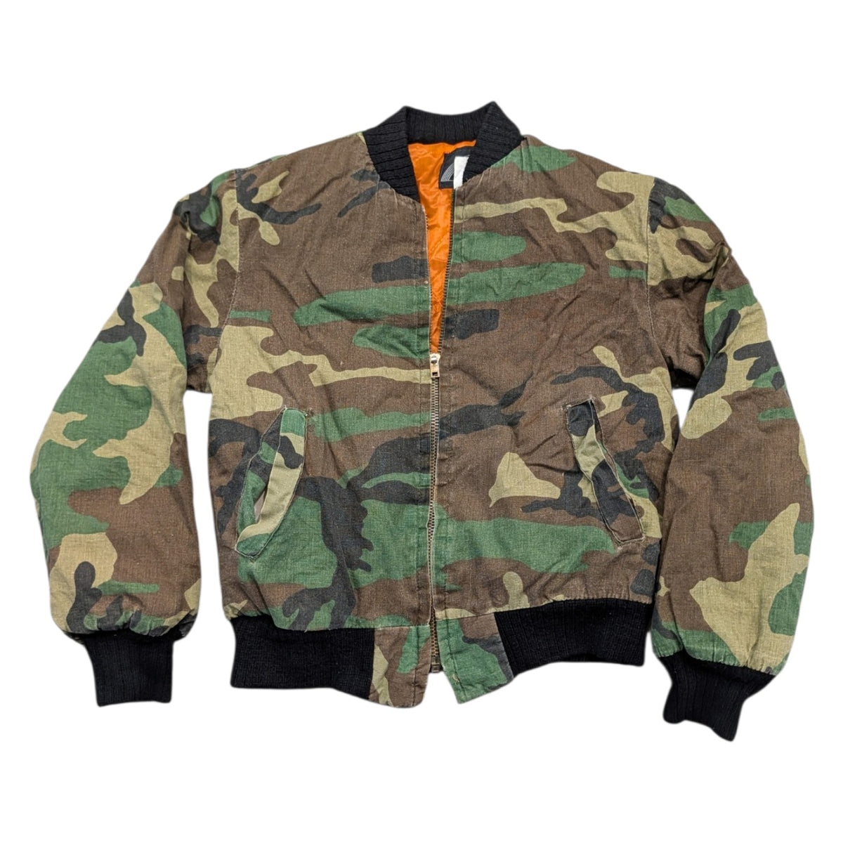 80s Youth Camo Puffy Bomber Jacket