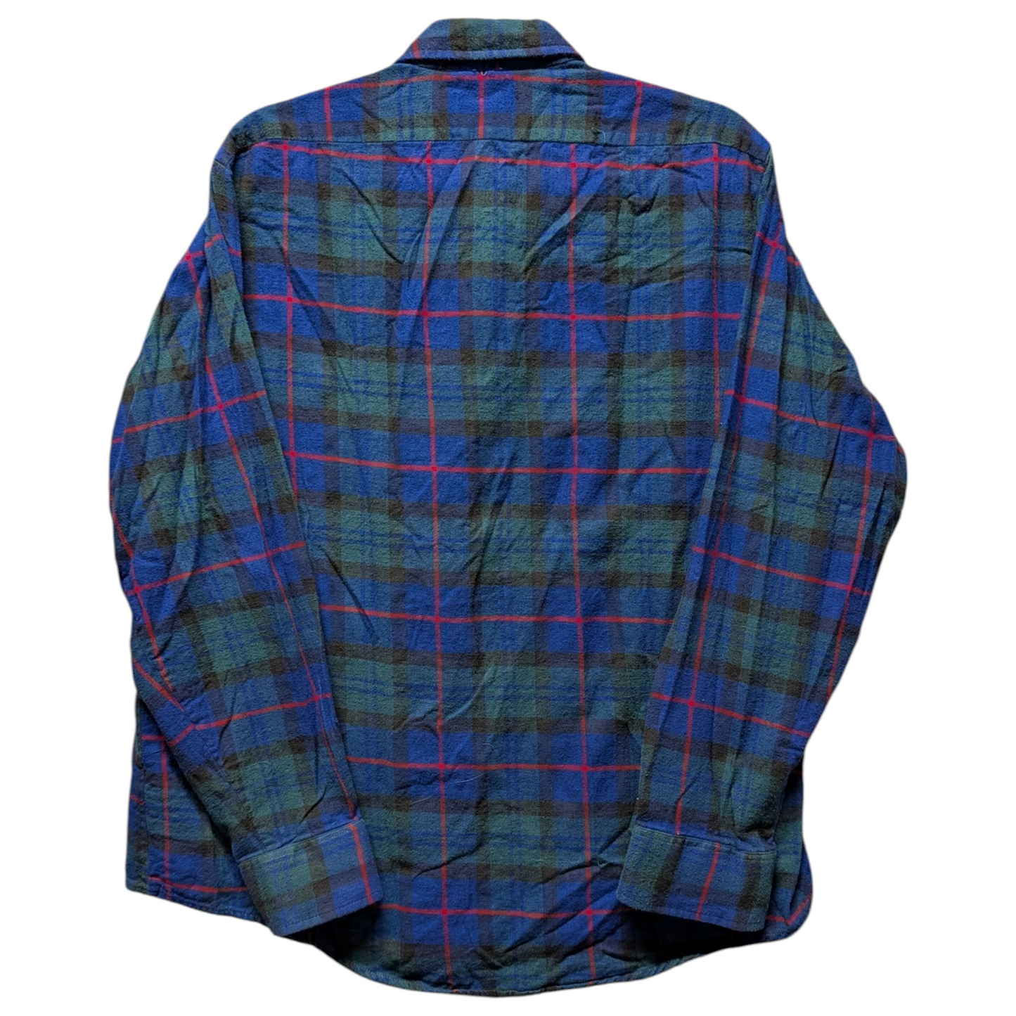 90s McCurdy's Green Blue Flannel Button Up Shirt