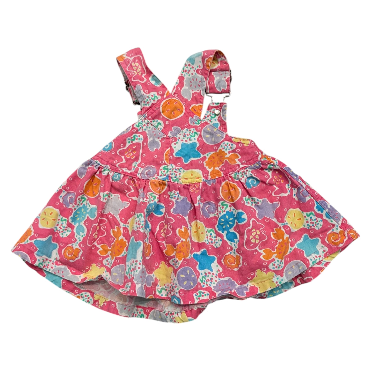 90s Youth AOP Sealife Pink Denim Jumper Dress