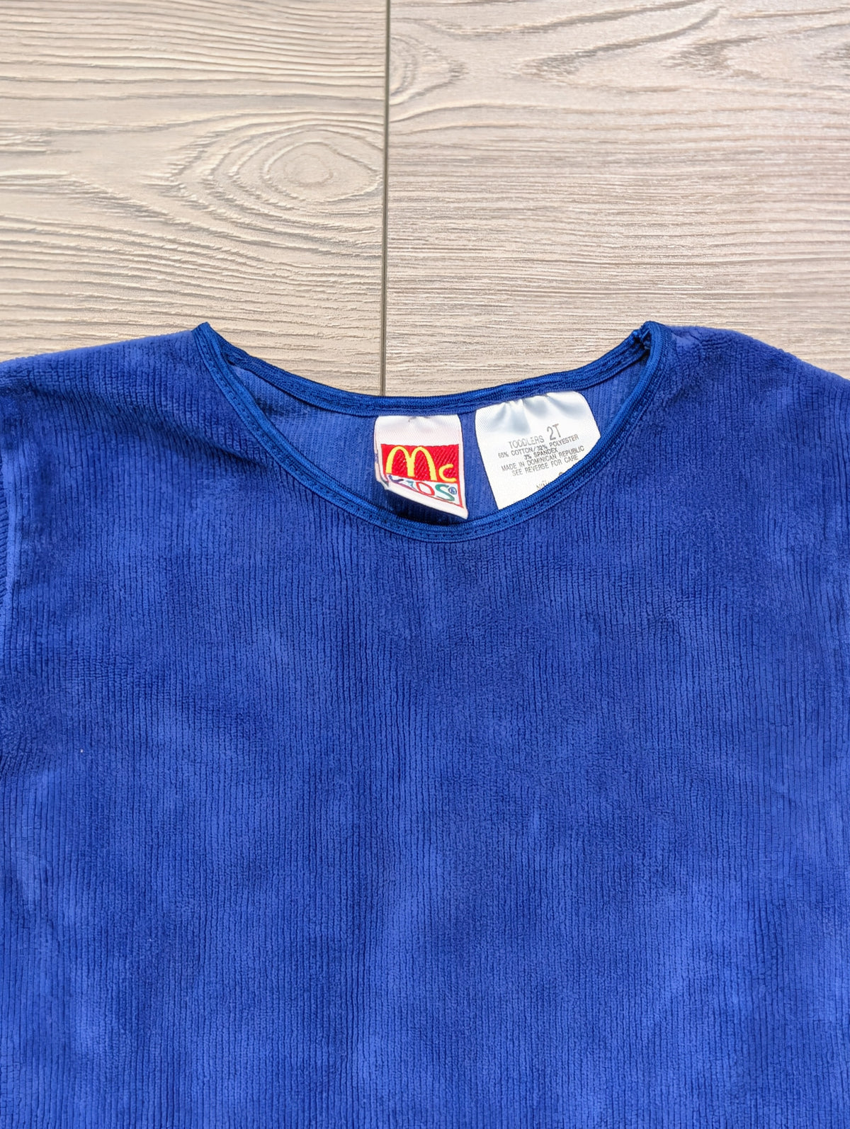 90s/Y2k Youth Solid Blue Mc Kids Long Sleeve Shirt