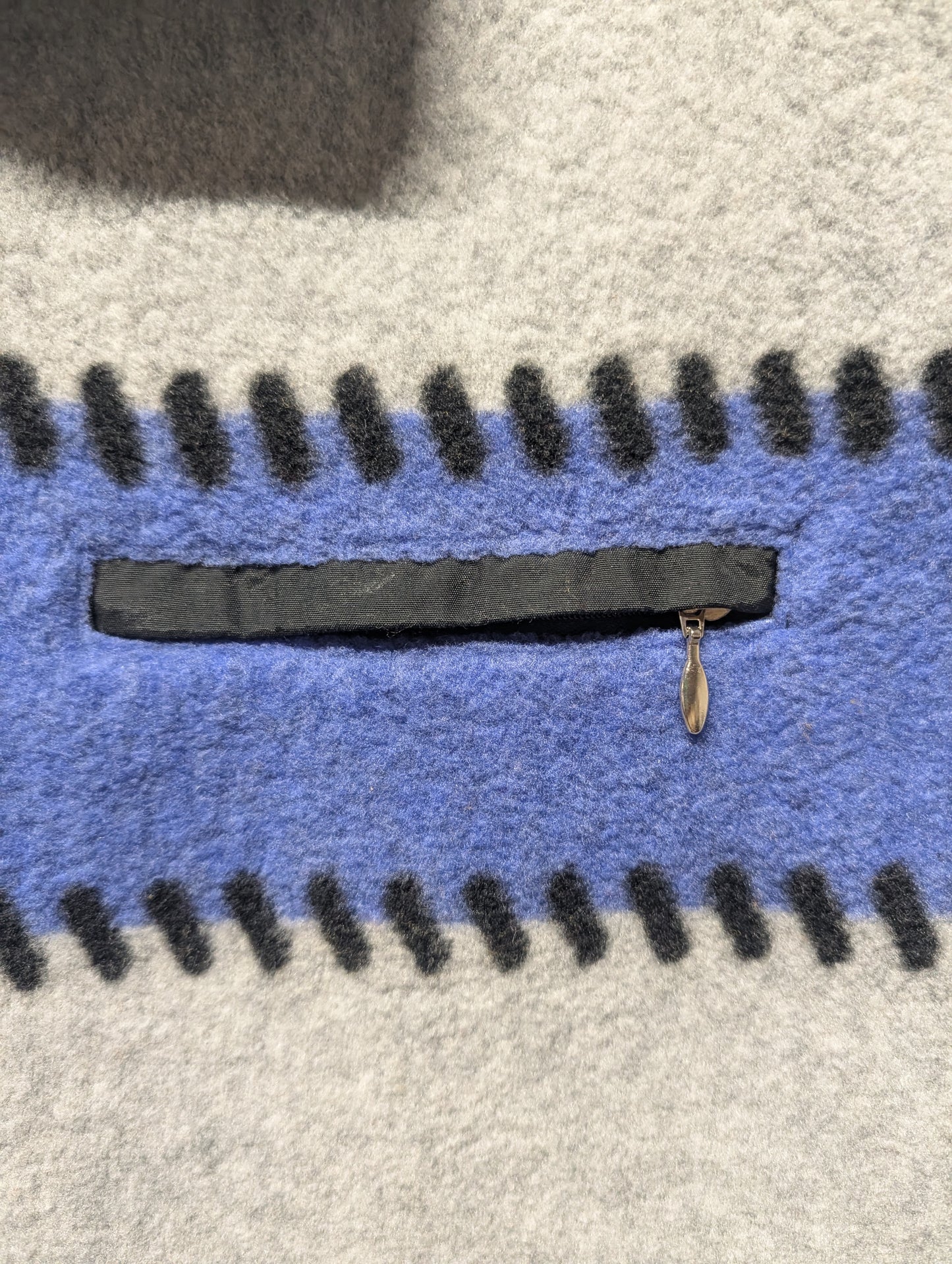 90s Sunbuster Abstract Pattern Fleece Zip Up Vest