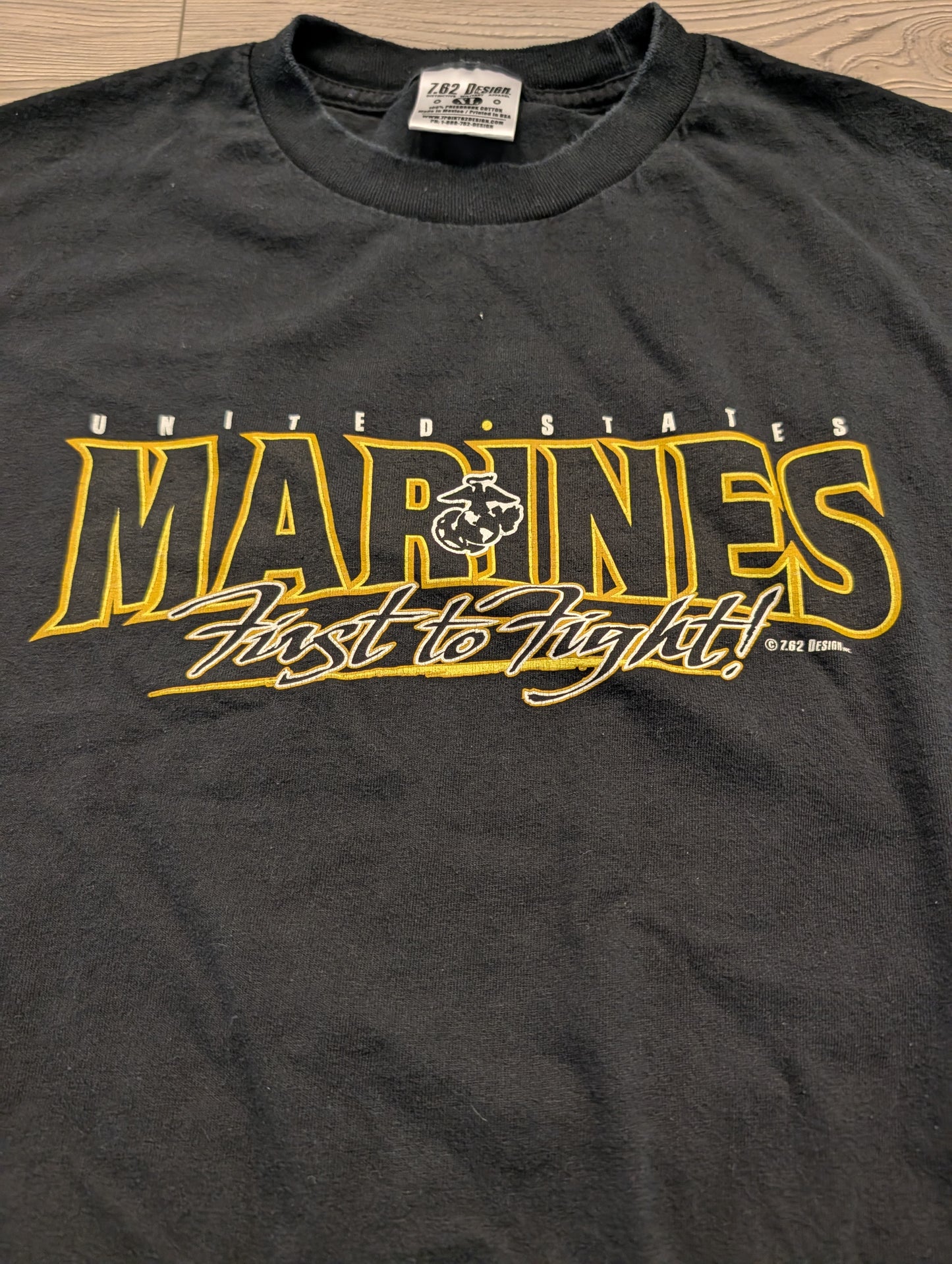 90s/Y2K United States Marines First To Fight Short Sleeve T shirt
