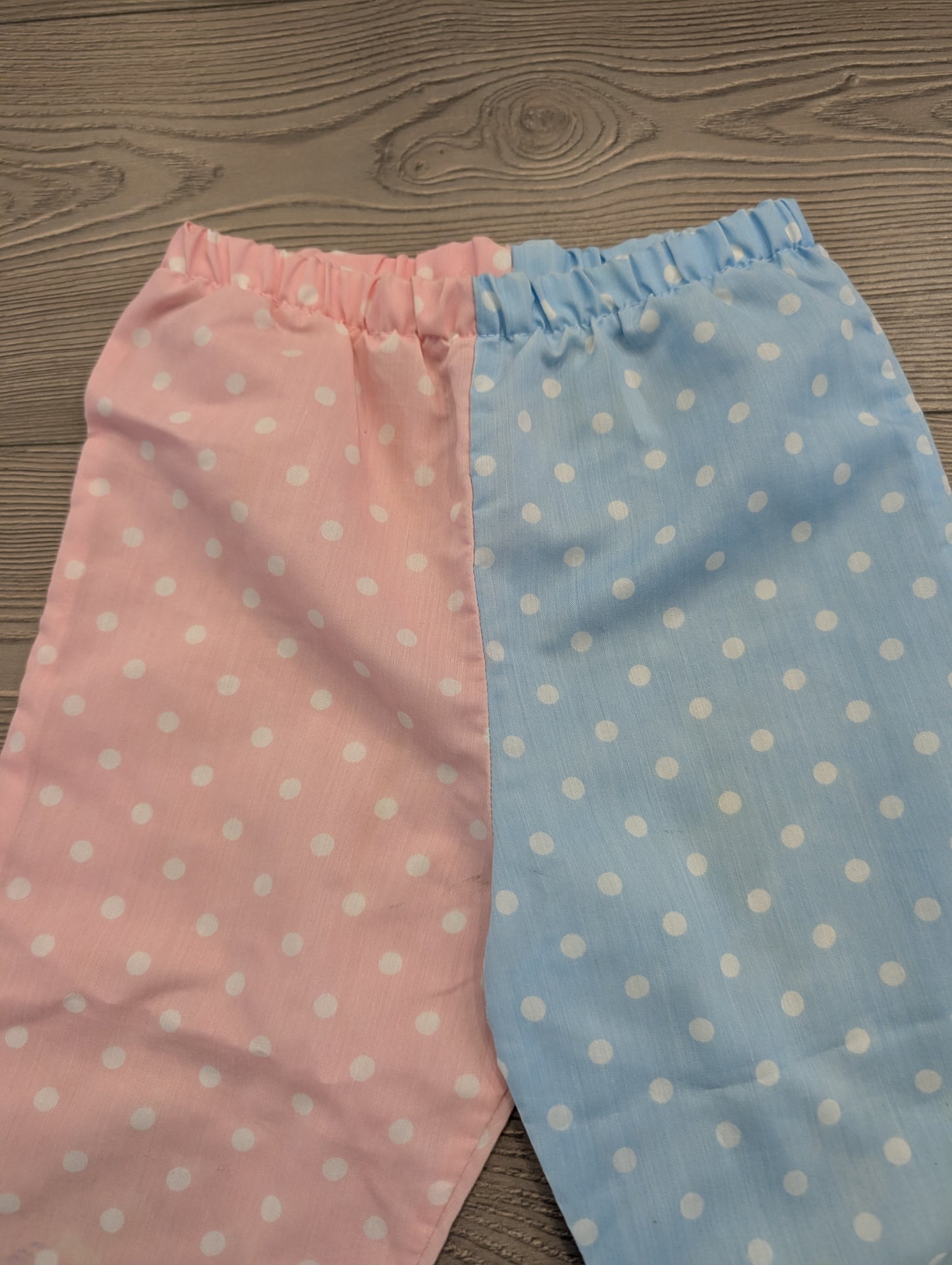 70's/80's Youth Pink and Blue polka dotted cuffed pants