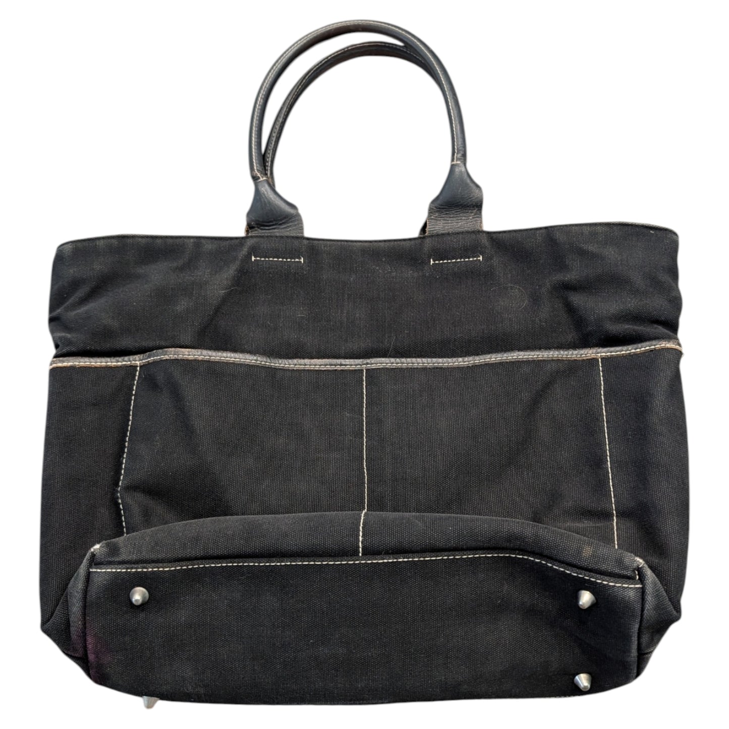 Y2K Gap Leather Strap Canvas Tote Bag