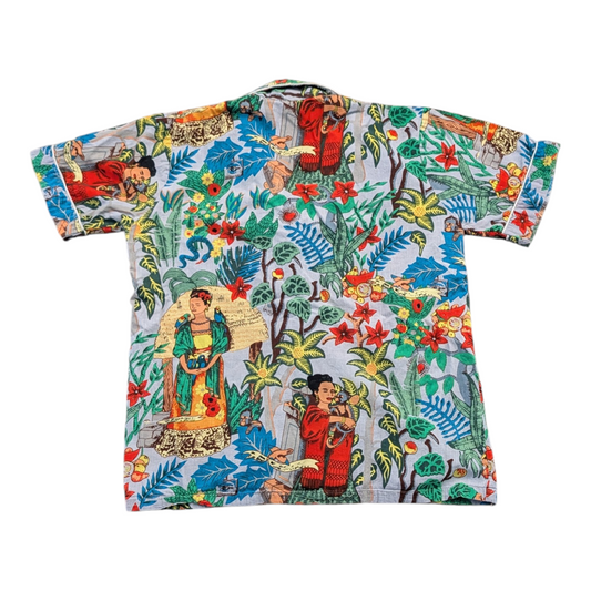 90's AOP Tropical Art Short-sleeve Button-up shirt