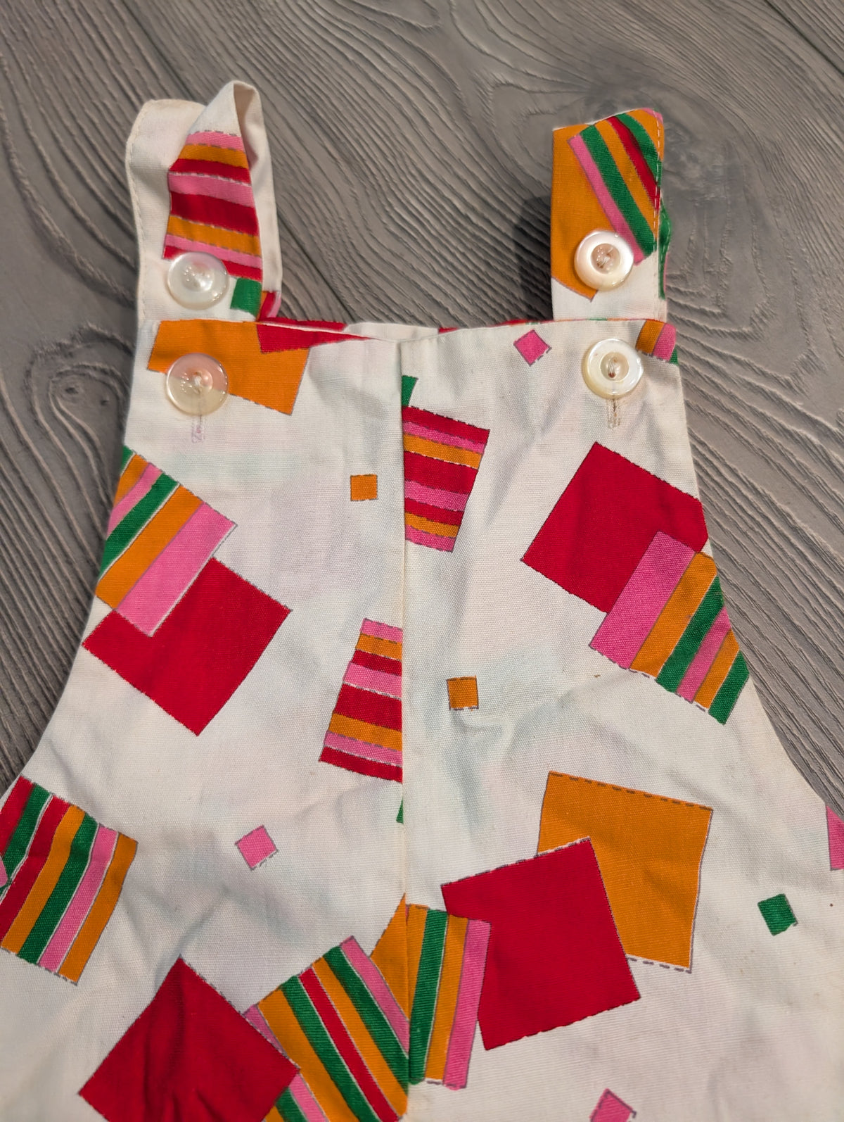 80s Youth NWT AOP Geometric Shape Patterned Overall One Piece