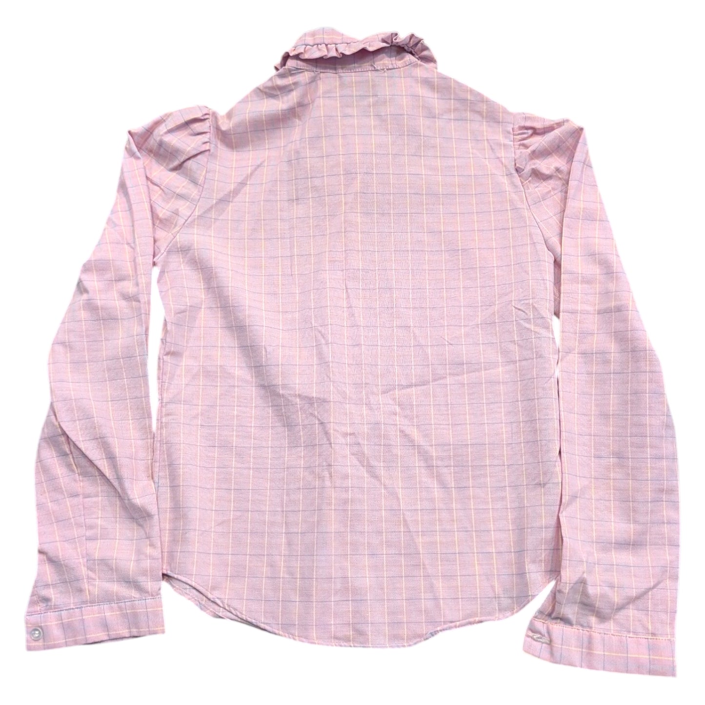 80s Misses Pink Plaid Button Up Shirt