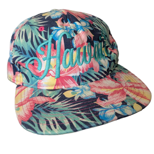 Y2K Floral Print Hawaii Snapback Hat