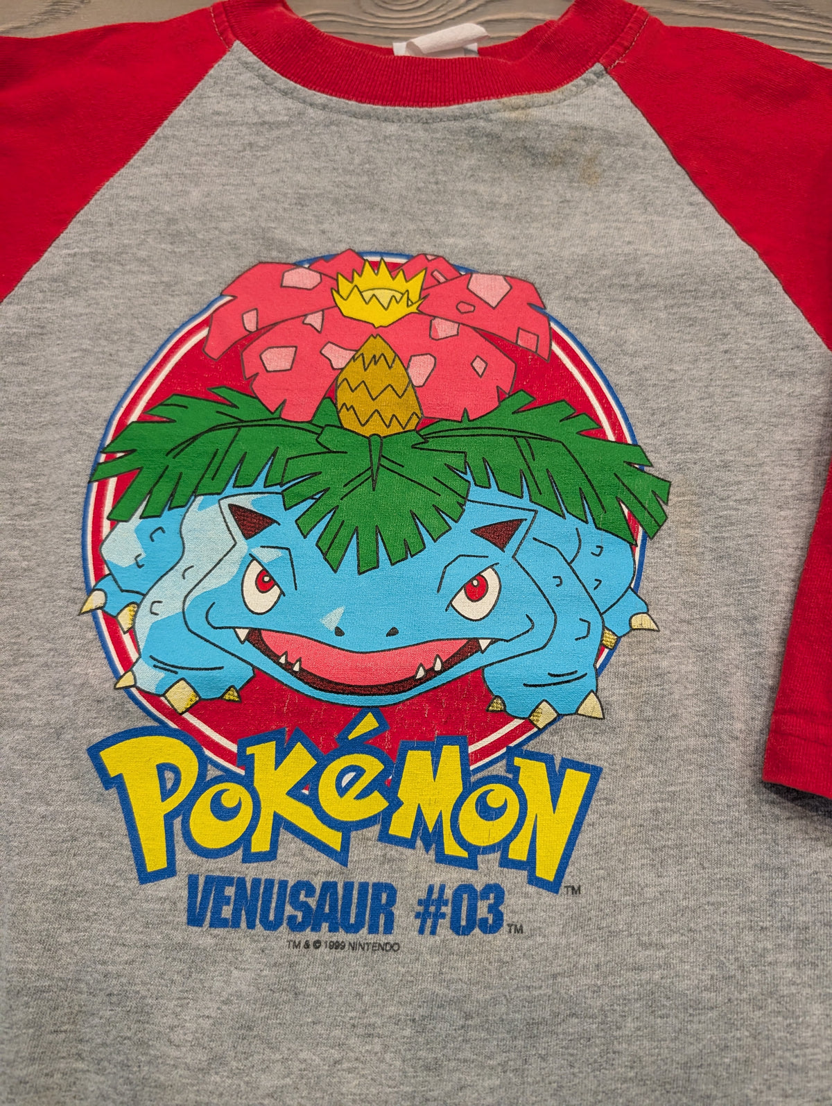 1999 Youth Venusaur Sports Series 3/4 Sleeve Pokémon T-shirt