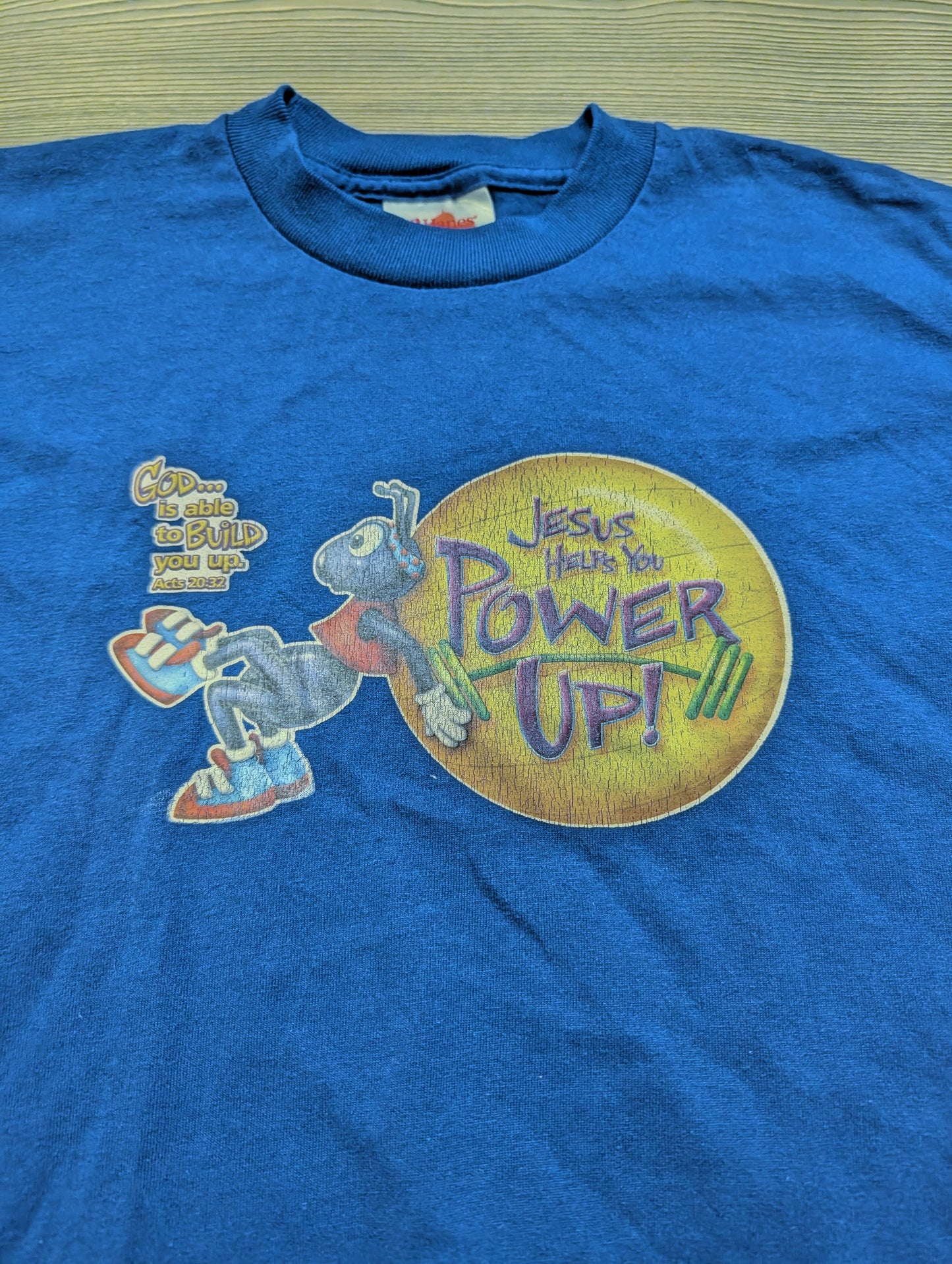 Y2K Youth Religious Jesus Helps Power Up! T- shirt
