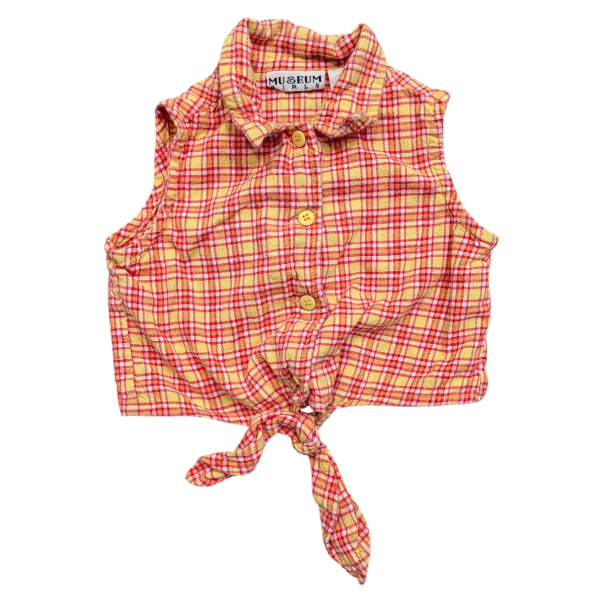 Y2K Youth Plaid Daisy Duke Style Tied Shirt