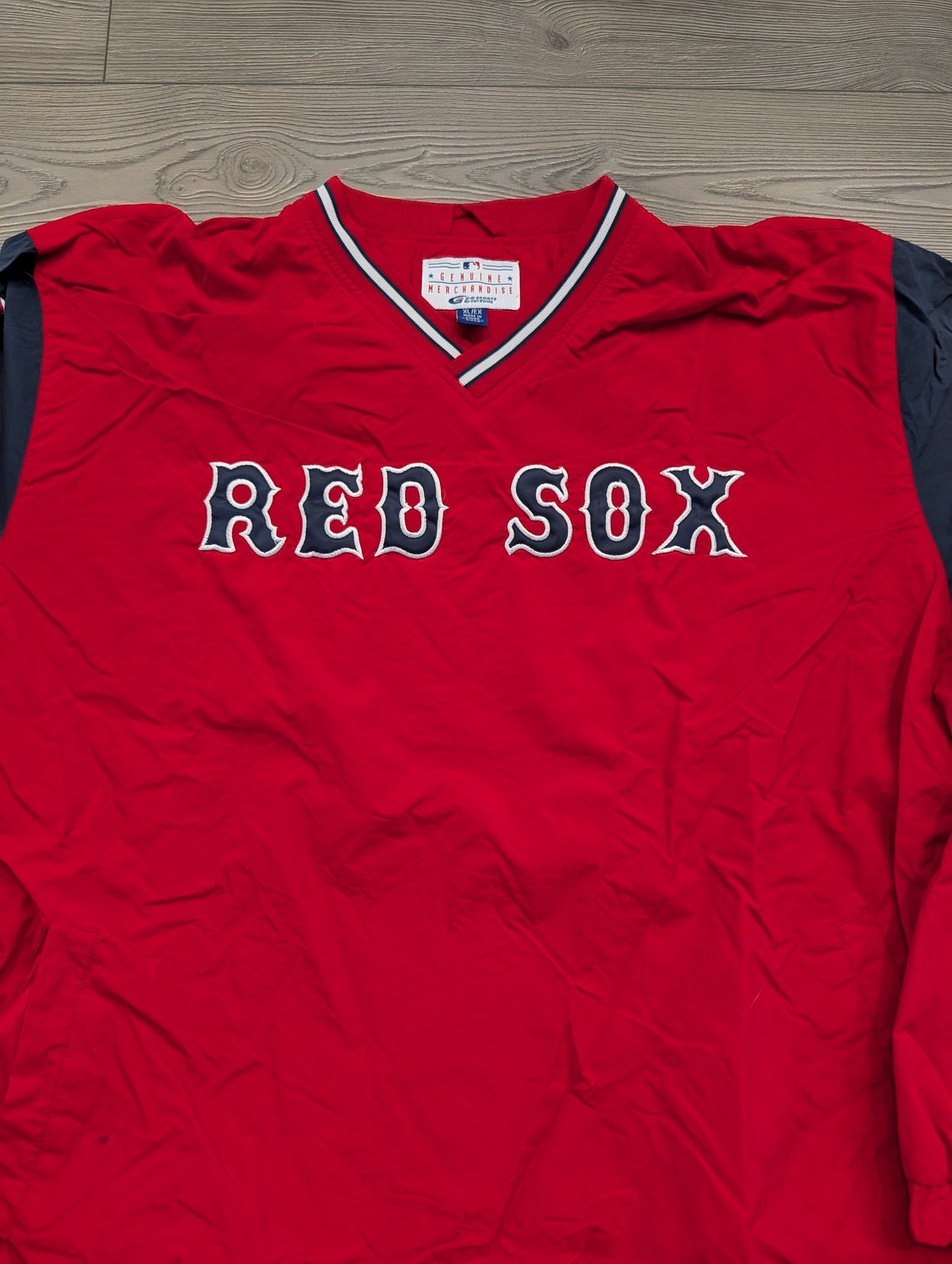 Y2K Red Sox V neck pullover windbreaker