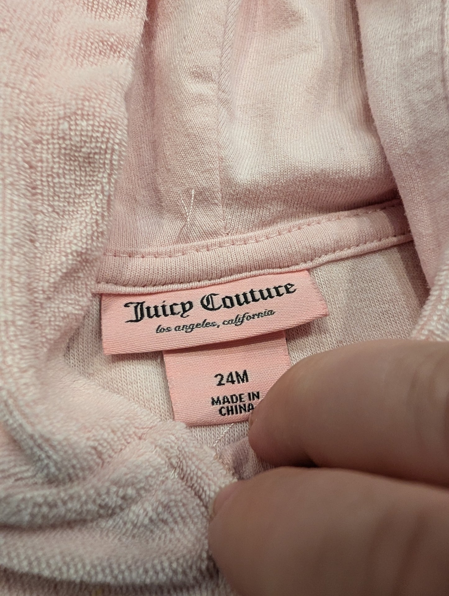 Modern Youth Juicy Couture Pink Girlie Sparkly Zip Up Hoodie