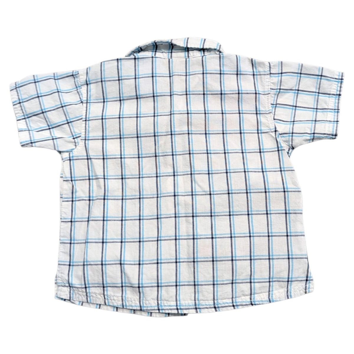 2007 Youth Thomas the Train Plaid Short Sleeve Button up Shirt