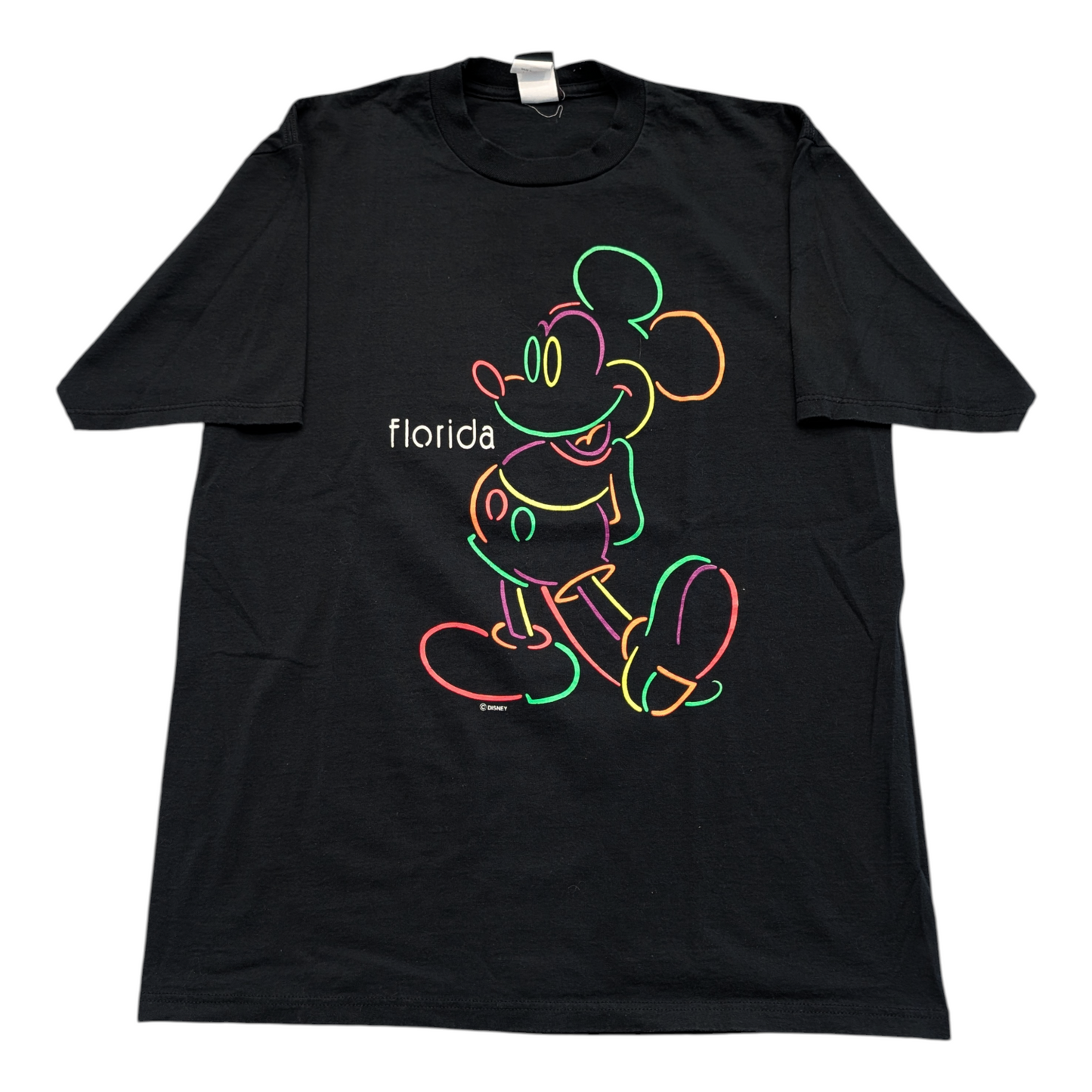 90's Neon Outlined Mickey Mouse T shirt