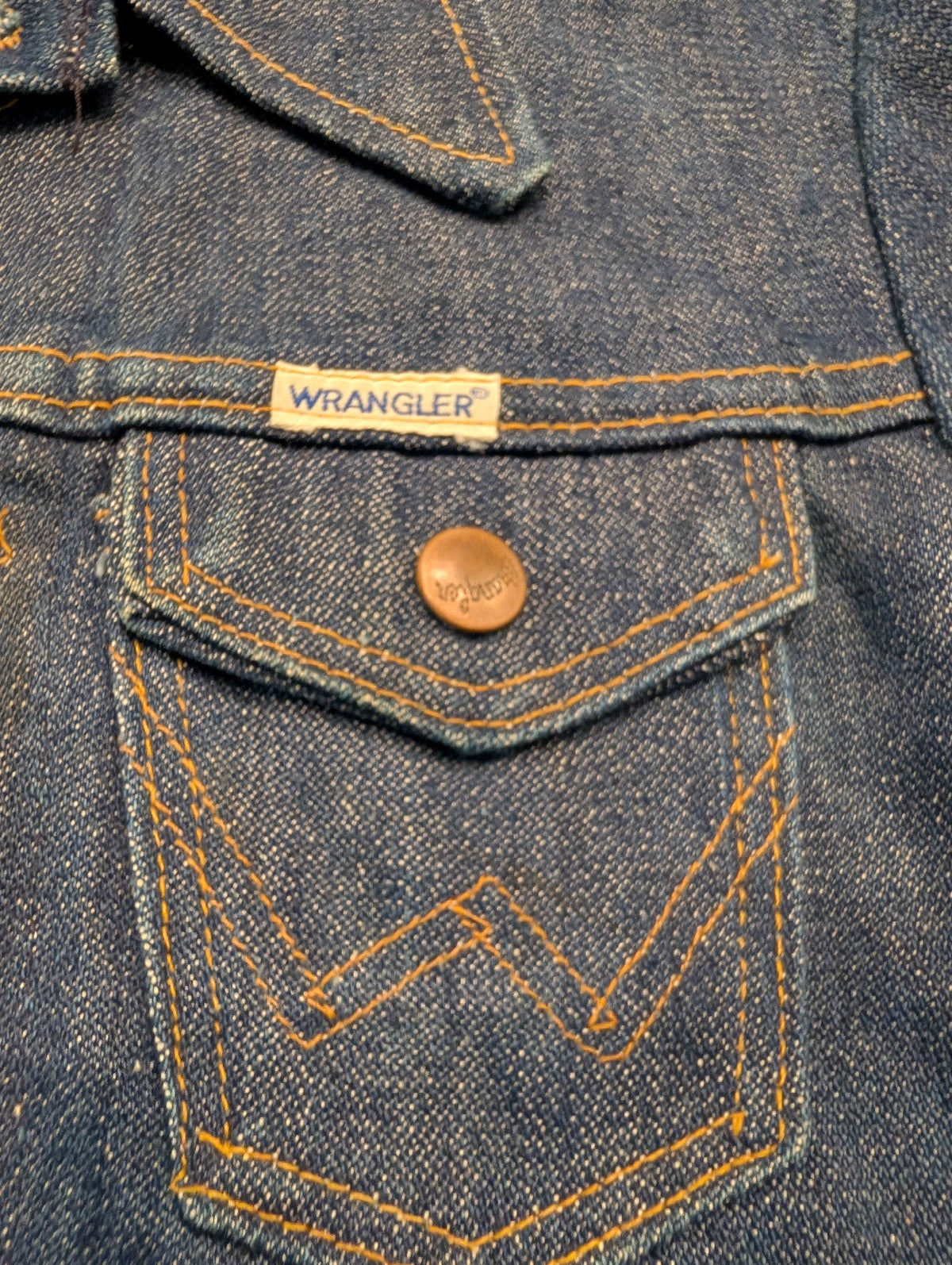 70s Youth Wrangler Denim Jacket with Collectible Sewn-on Patches