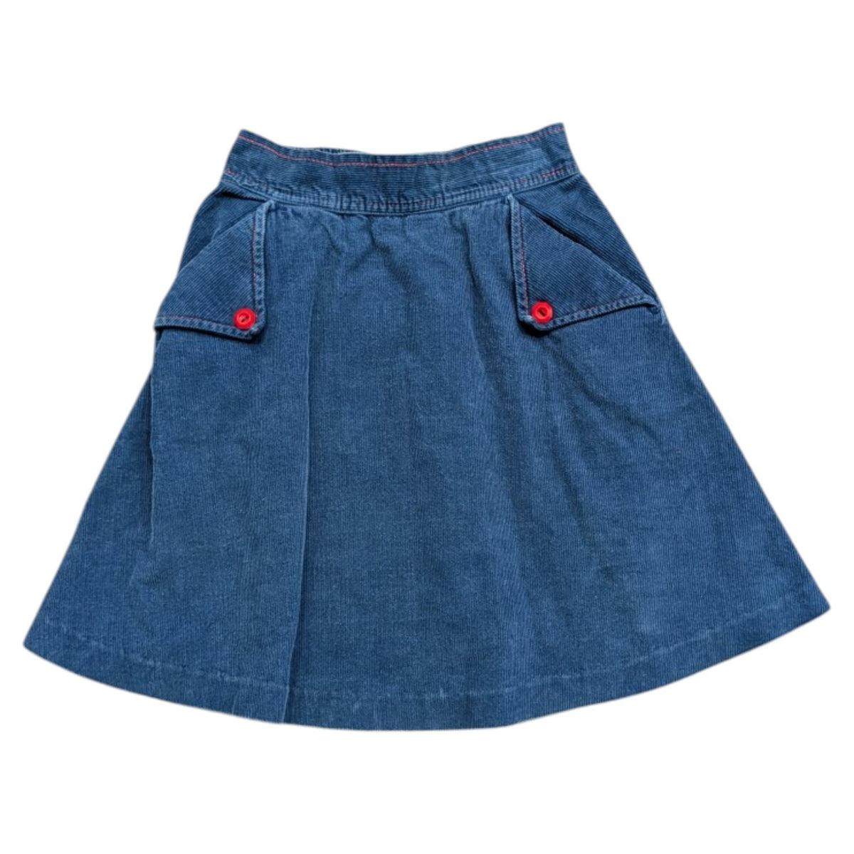 70s/80s Youth Blue Courdoroy A line Skirt