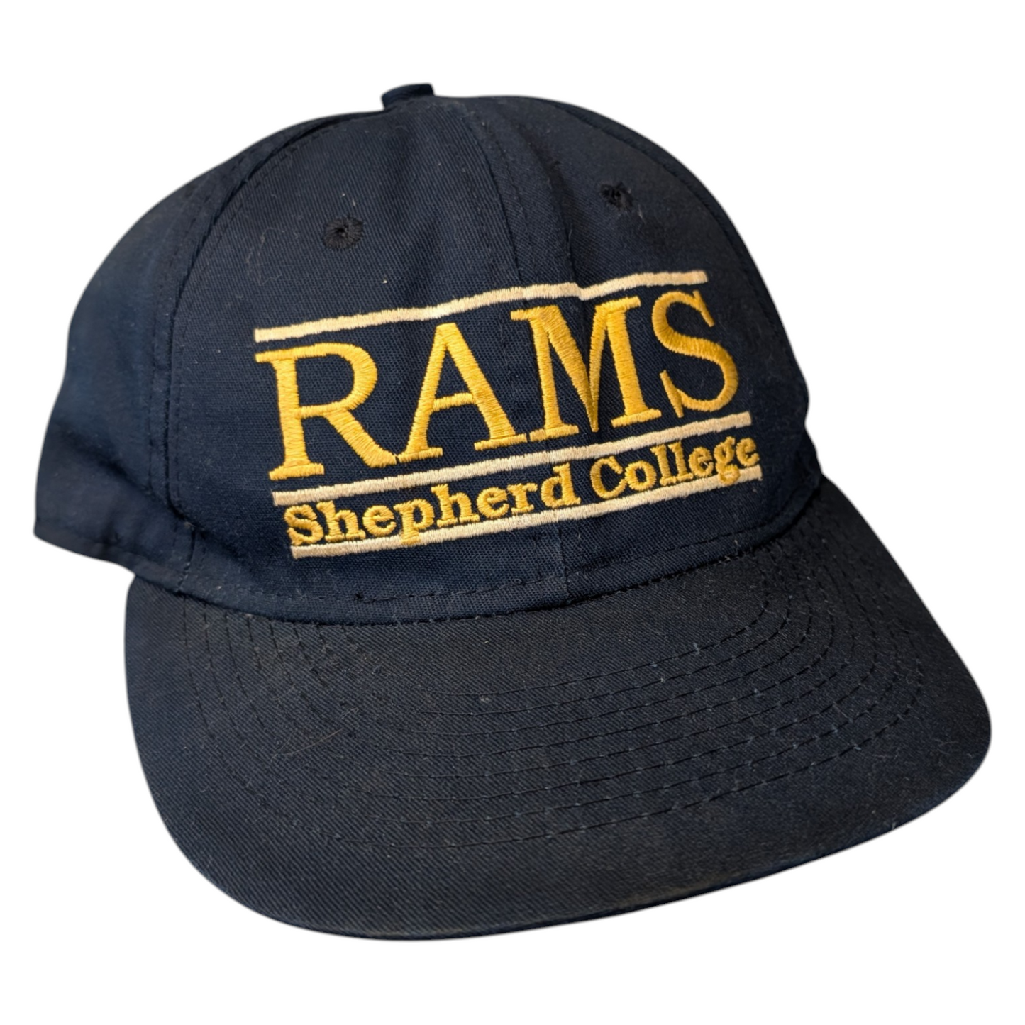 90s Shepherd College RAMS Split Bar Snapback hat