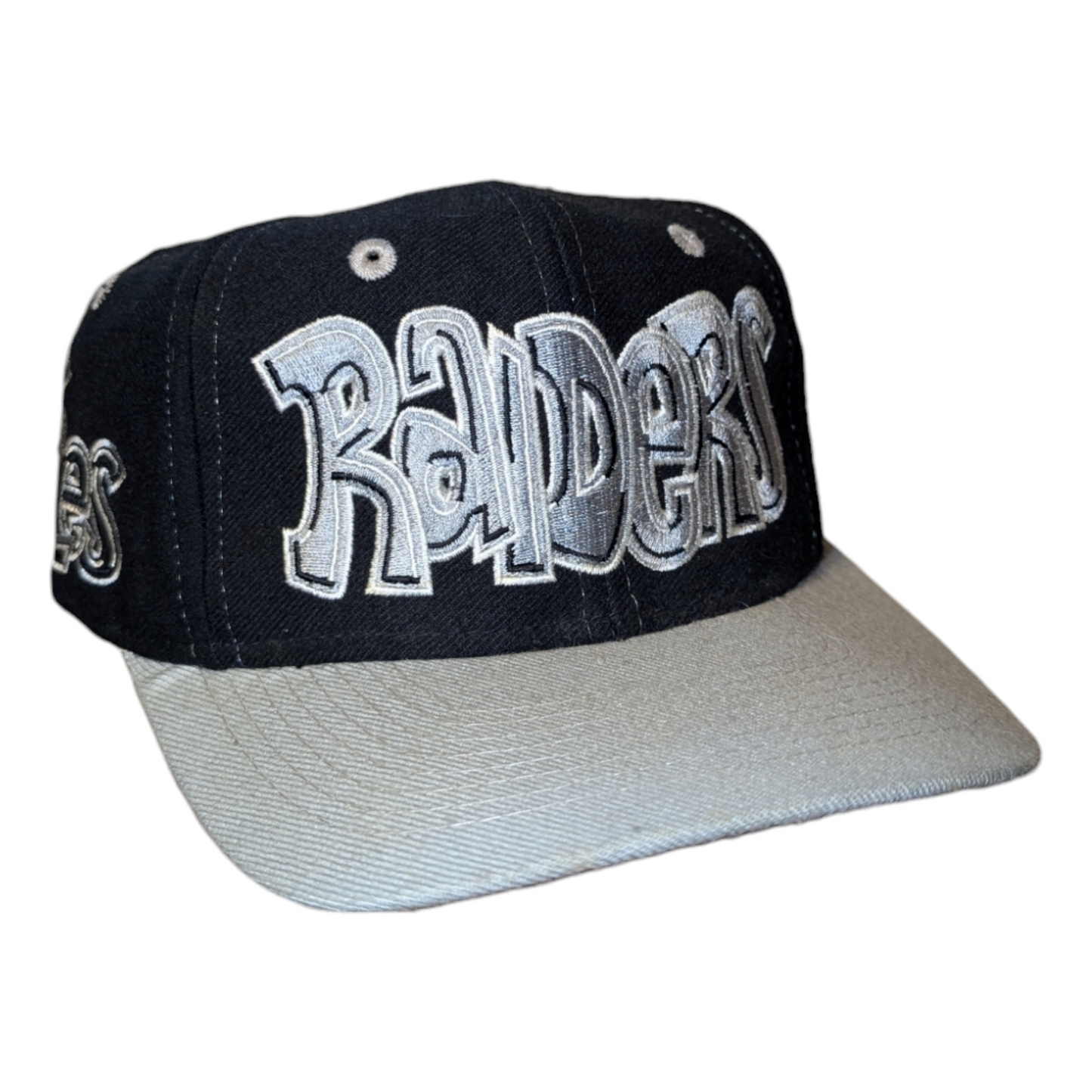 90s LA Raiders Wool Bubble Grafitti Snapback Hat