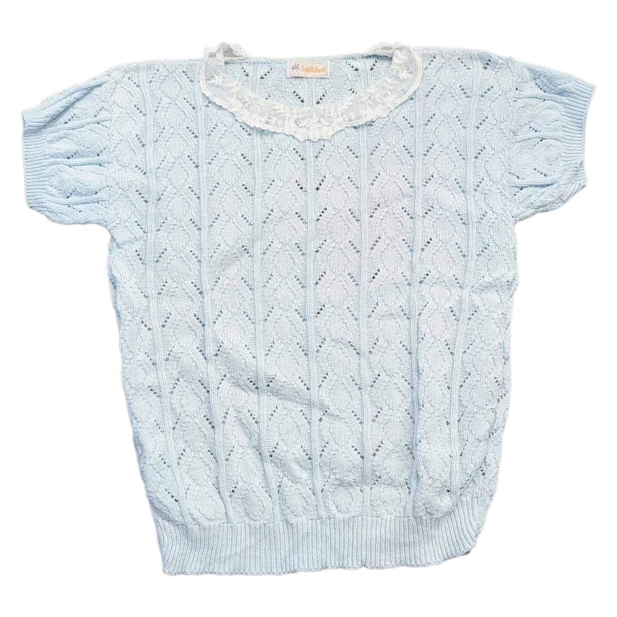 90s Lace Collar Knit Sweater Top
