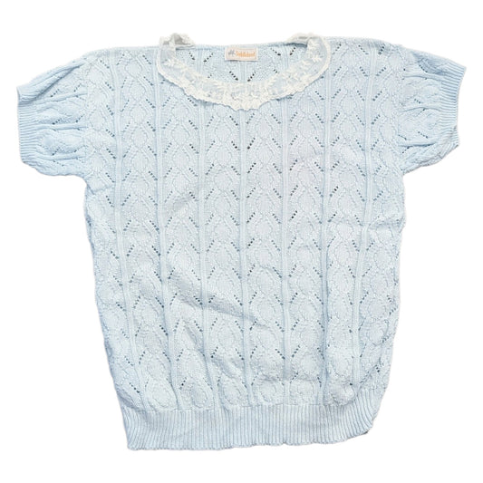 90s Lace Collar Knit Sweater Top