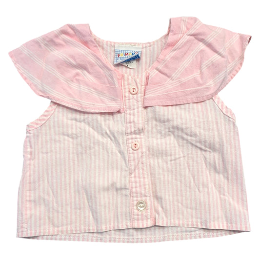 80s/90s Youth Pink and White Striped Sleeveless Top