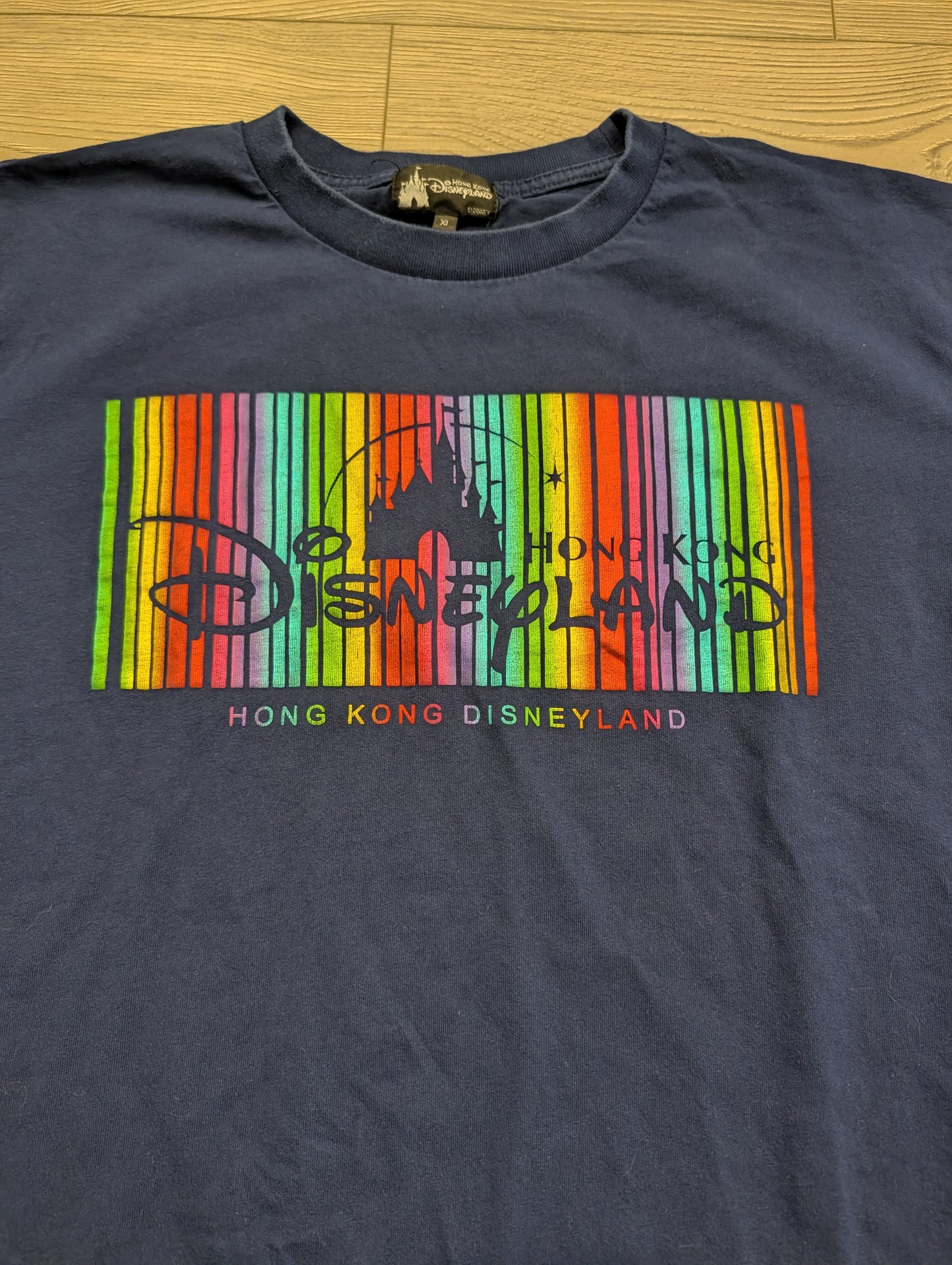 Y2K Hong Kong Disney Land Metalic Rainbow Graphic T shirt