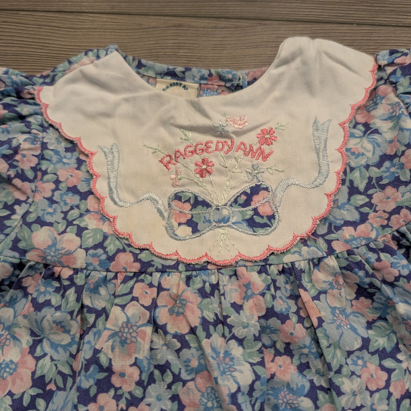 1989 Youth Flowery Raggedy Ann Girls Dress
