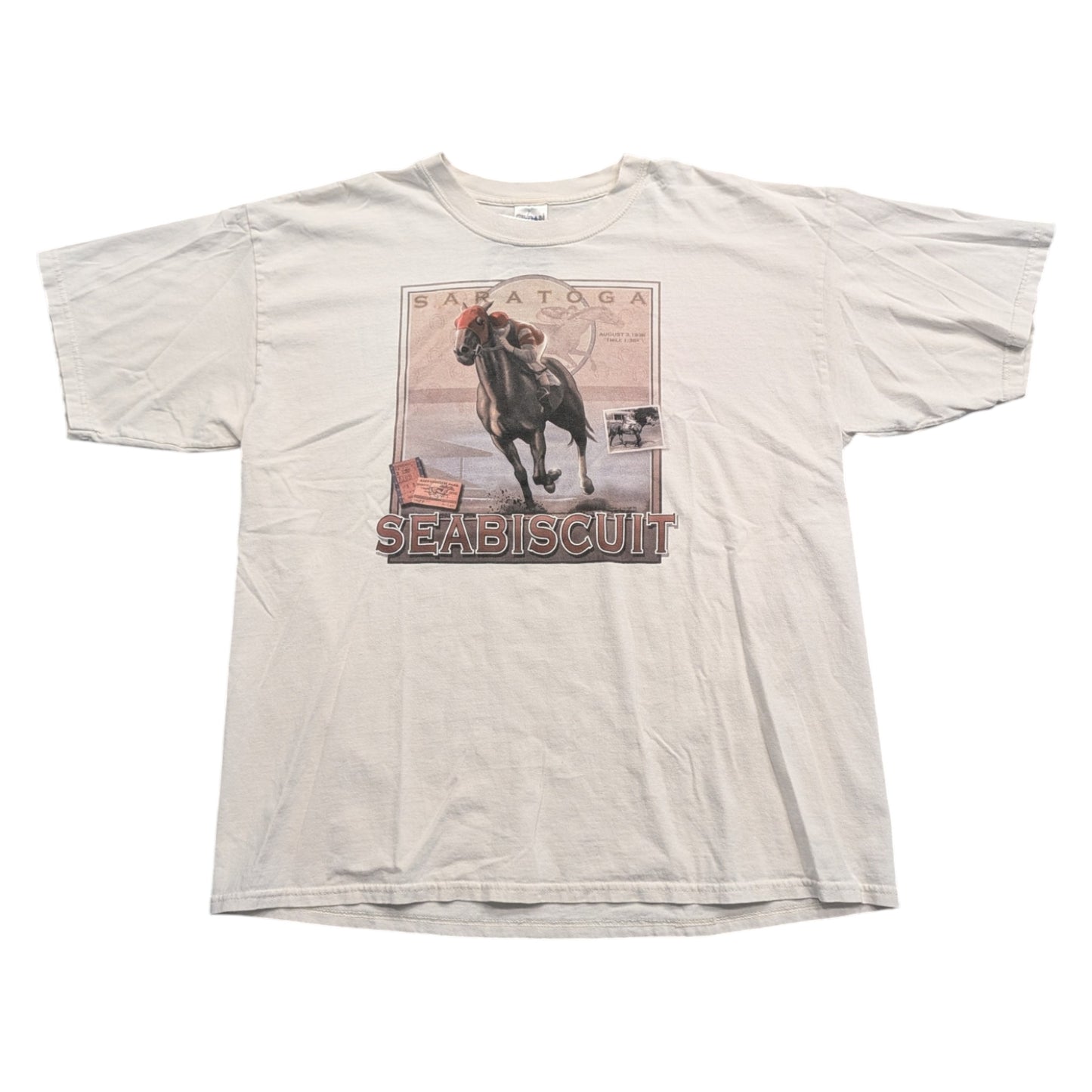 90s/Y2K Saratoga Seabiscuit Horse Racing T shirt