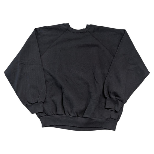 90s Basic Black Blank Crewneck Sweatshirt