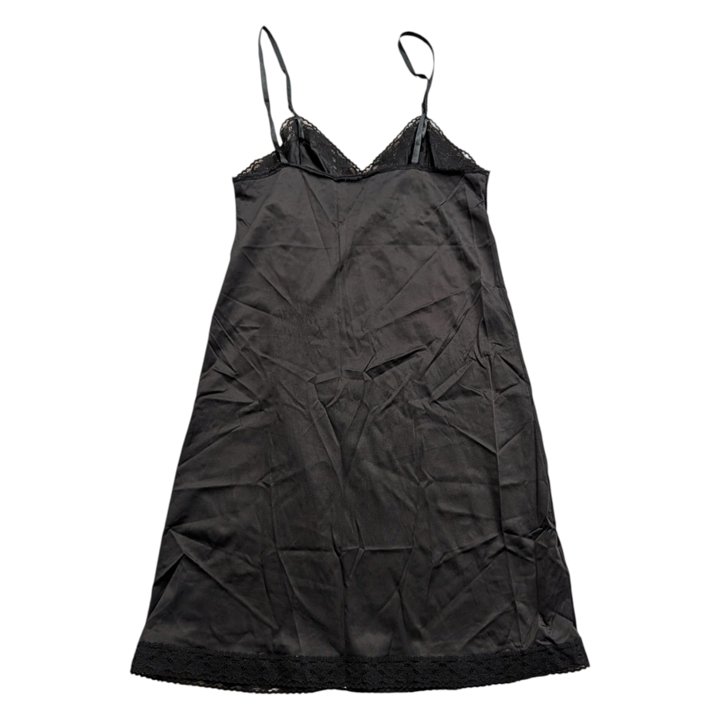 50s/60s Women's Vanity Fair Black Lace-trimmed Slip