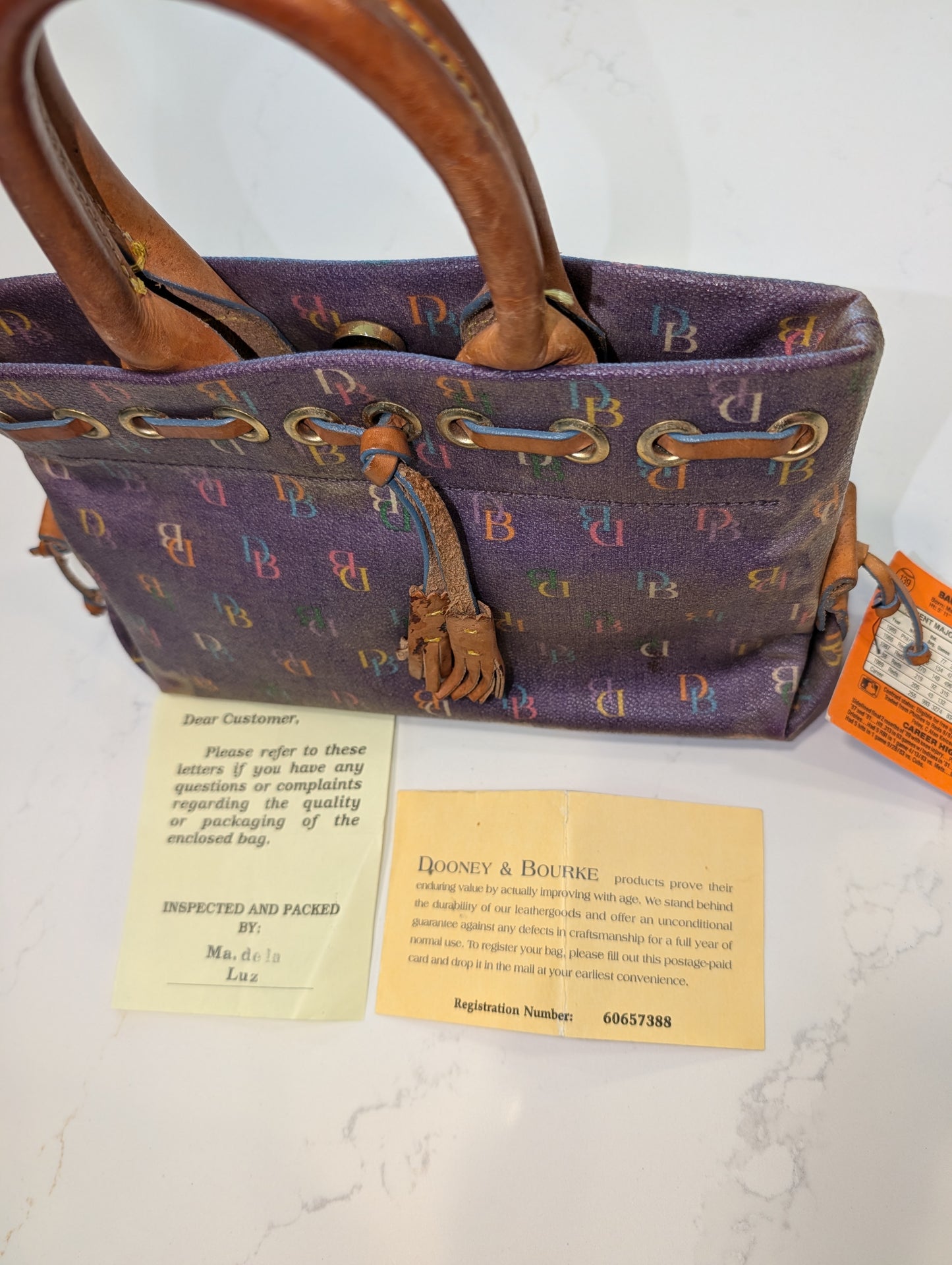 80's/ 90's AOP Dooney & Bourke Tote Handbag