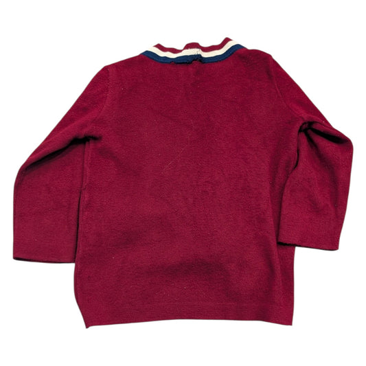70s/80s Striped Trim Collegiate Style Cardigan Sweater