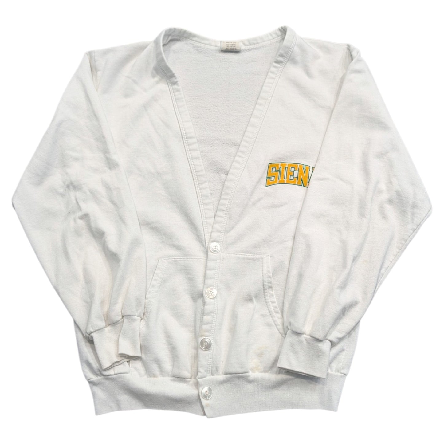 80s Siena University V Neck Cardigan Sweatshirt