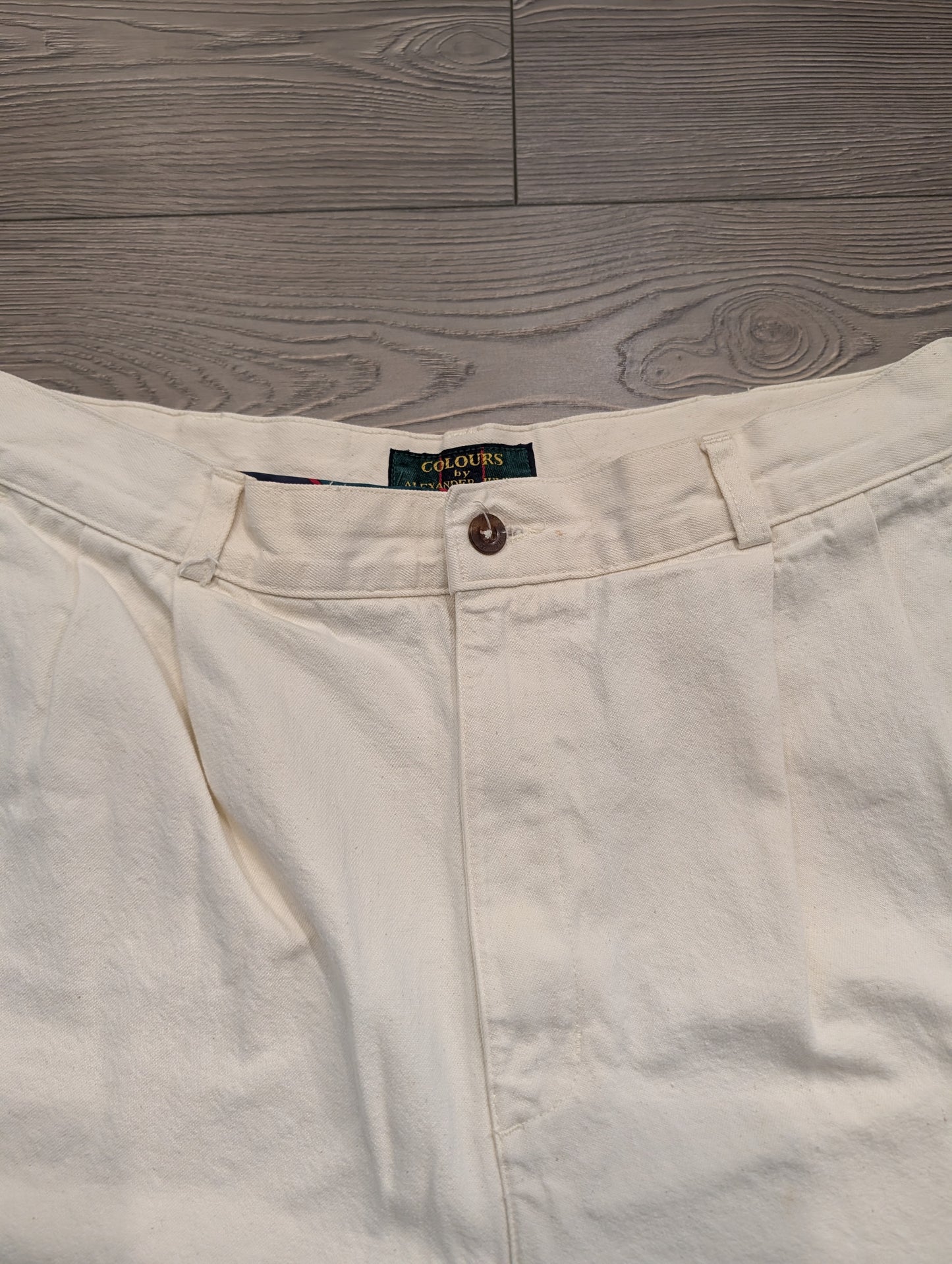 80s/90s Colours by Alexander Julian Pleated Twill Long Shorts