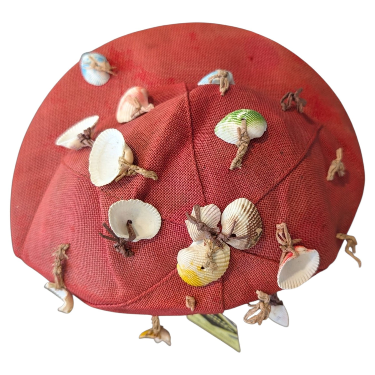 40s/50s Linen Short Brim Seashell Novelty Hat