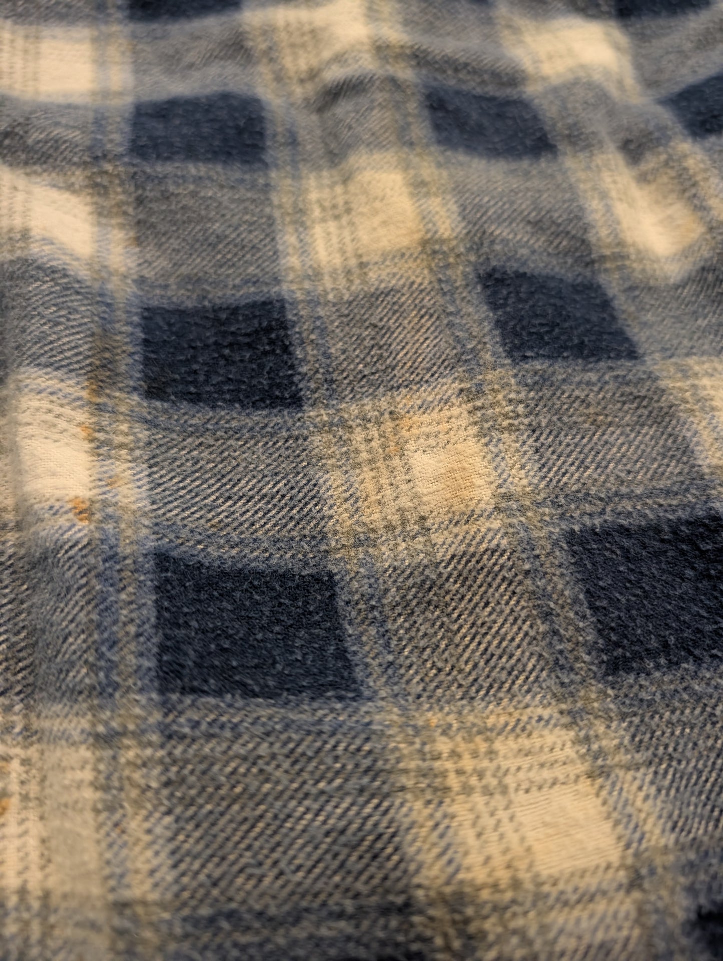90s Youth AOP Blue Plaid Button-up Flannel