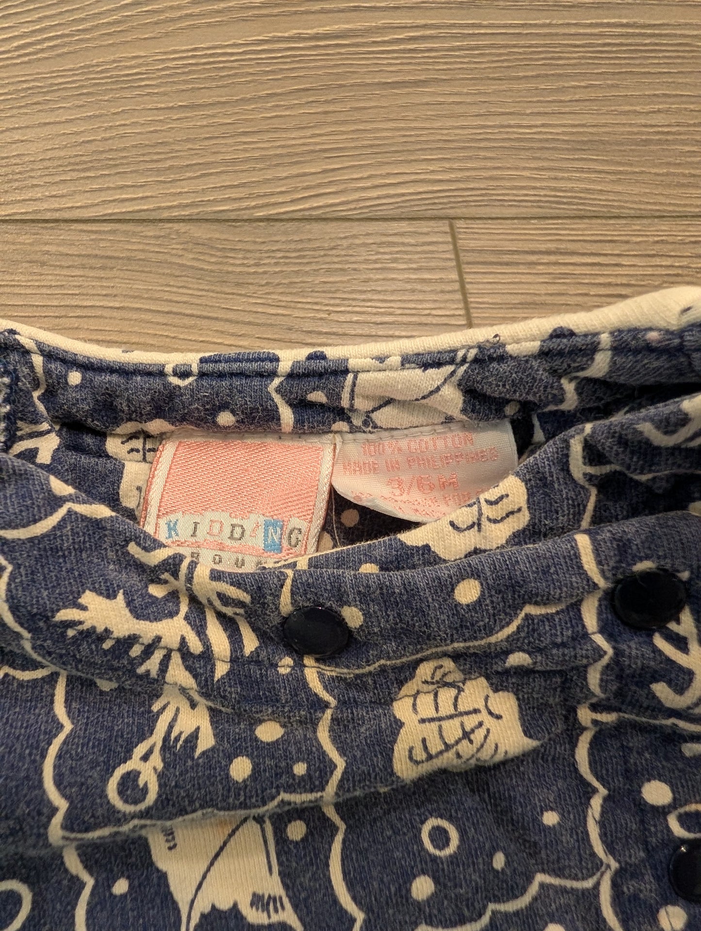 80s/90s Youth AOP Sea Life Sailor Style Button-up Shirt