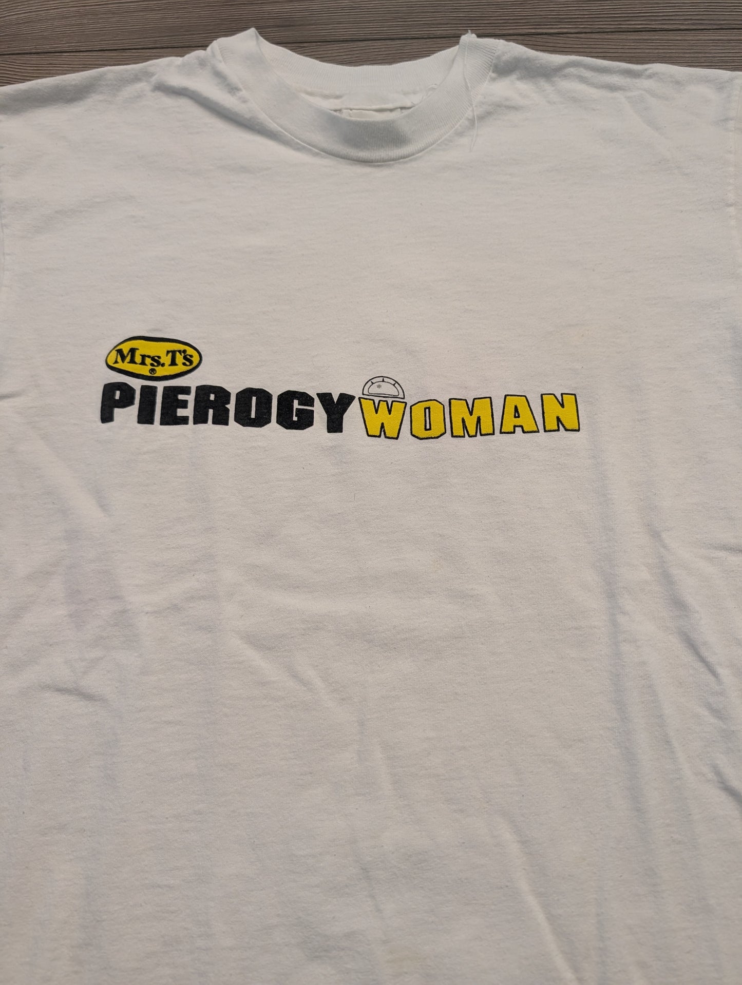 90s Womens Mrs. T's Pierogy Woman T shirt