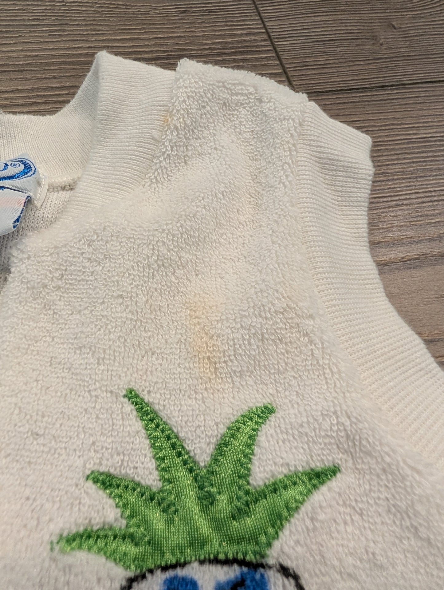 80s Youth Embroidered Fruit Terry Cloth One Piece