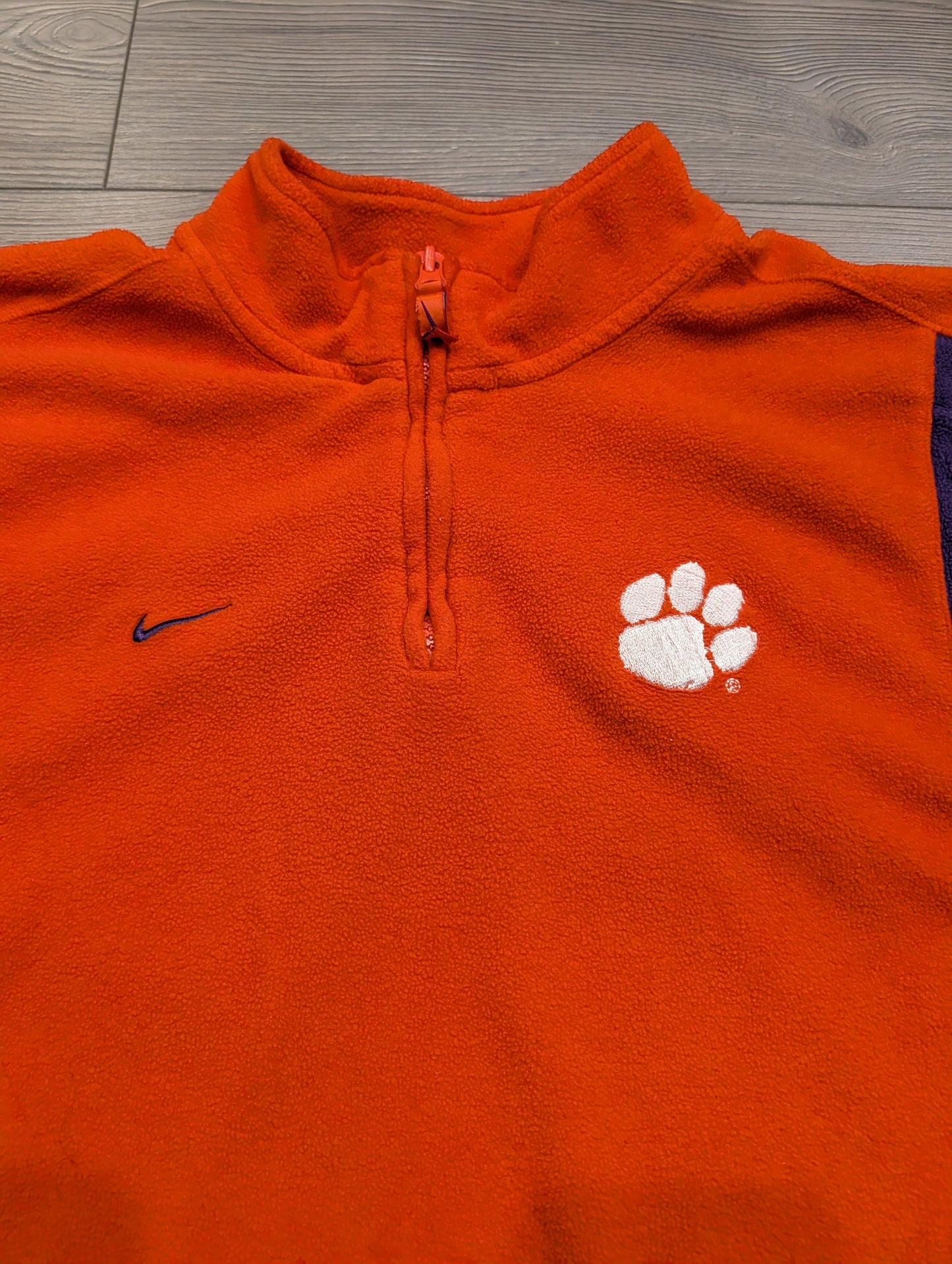 90's Nike Clemson 1/4 zip Fleece Pull Over Sweatshirt