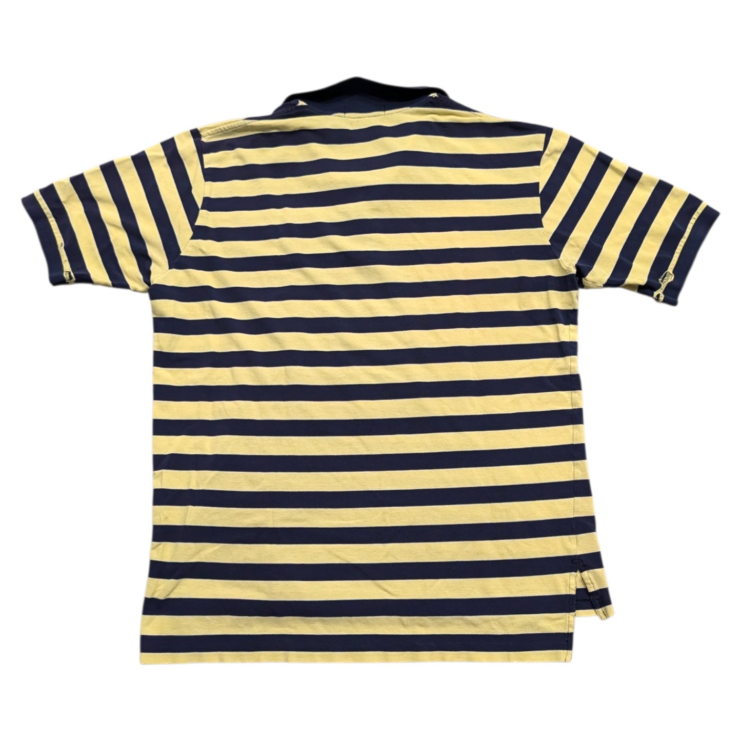 90s Ralph Lauren Polo Golf Yellow and Navy Striped Short-Sleeve Shirt