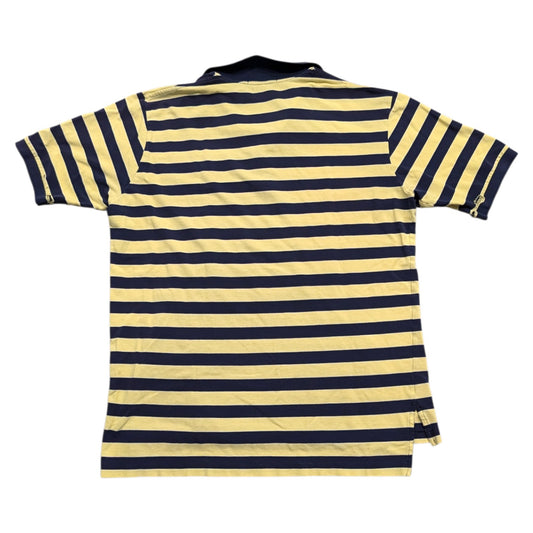 90s Ralph Lauren Polo Golf Yellow and Navy Striped Short-Sleeve Shirt