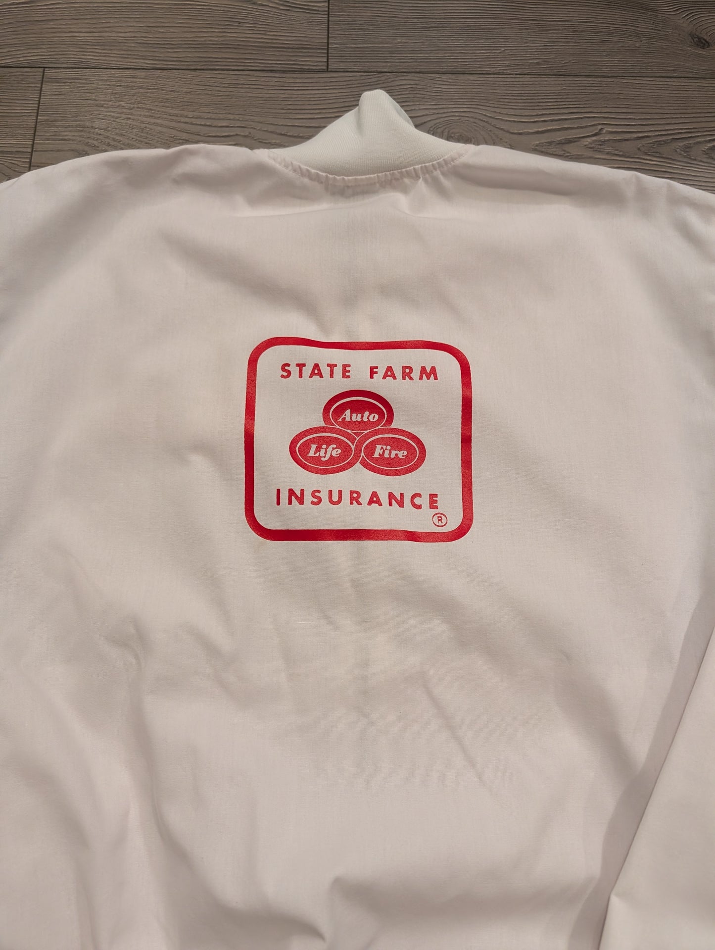 '70s State Farm Insurance Special Disaster Team White Full Zip Jacket