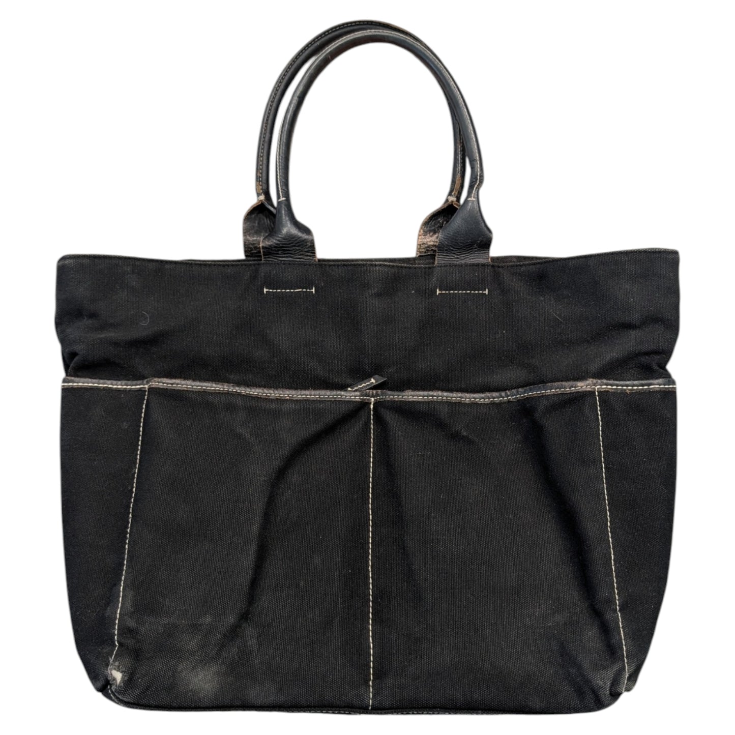 Y2K Gap Leather Strap Canvas Tote Bag