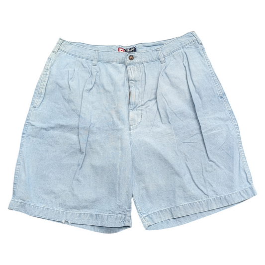 90s/Y2K Ralph Lauren Chaps Long Pleated Denim Cotton Shorts