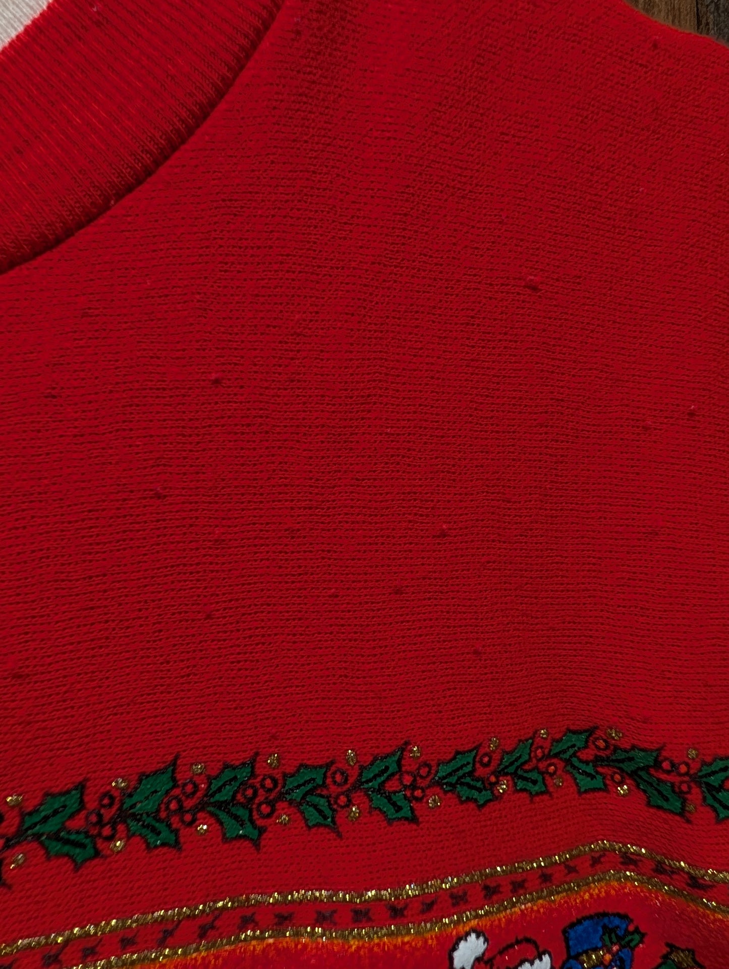 80s Christmas Glitter Scene Crewneck Sweatshirt
